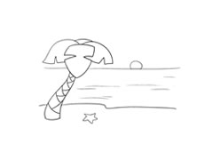 海邊簡(jiǎn)筆畫繪制步驟圖示