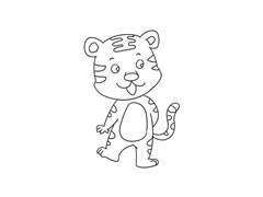 老虎簡筆畫繪制步驟圖示