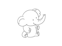 小象簡(jiǎn)筆畫(huà)法步驟圖示