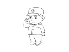 軍人簡筆畫法步驟圖示