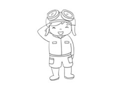 飛行員簡筆畫繪制步驟圖示