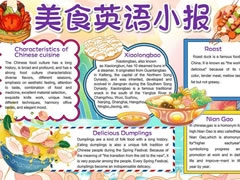 美食英語小報(bào)手抄報(bào)模板