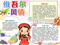 維吾爾族文化手抄報(bào)模板