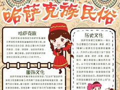 哈薩克族民俗手抄報(bào)模板