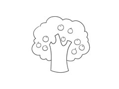 蘋果樹簡筆畫繪制步驟圖示