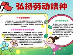 弘揚(yáng)勞動(dòng)精神手抄報(bào)模板