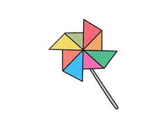 風(fēng)車簡(jiǎn)筆畫分步繪制