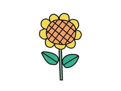 向日葵簡(jiǎn)筆畫分步繪制圖示