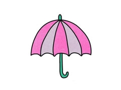 雨傘簡筆畫分步繪制圖示
