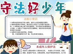守法好少年小報(bào)模板