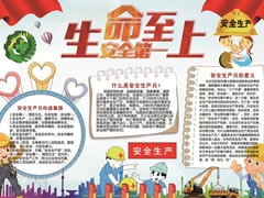 生命至上安全第一手抄報模板