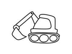 挖掘機(jī)簡(jiǎn)筆畫(huà)分步繪制