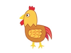 公雞幼兒簡筆畫分步畫法圖示
