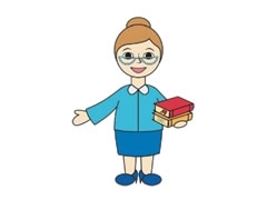 圖書管理員簡筆畫分步繪制圖示