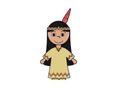 印第安女孩簡(jiǎn)筆畫(huà)分步繪制圖示