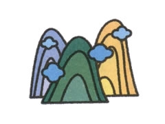高山簡筆畫繪制步驟圖示