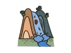 簡(jiǎn)筆畫瀑布畫法步驟圖示