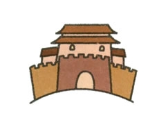 城樓簡筆畫繪制步驟圖示