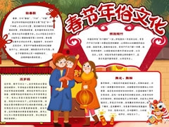 春節(jié)年俗文化手抄報內(nèi)容模板
