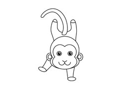 小猴子簡(jiǎn)筆畫圖片