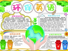環(huán)保英語版手抄報內(nèi)容模板