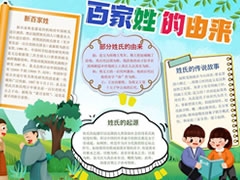 百家姓的由來手抄報(bào)內(nèi)容模板