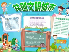 共創(chuàng)文明城市手抄報(bào)模板