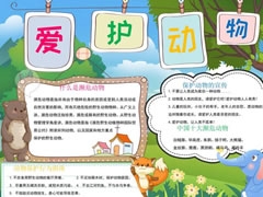 愛護動物手抄報內(nèi)容模板