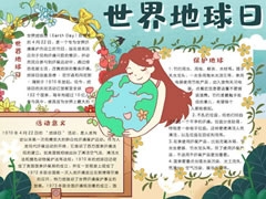 世界地球日手抄報模板