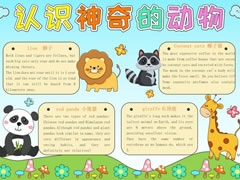 認(rèn)識神奇的動物手抄報模板