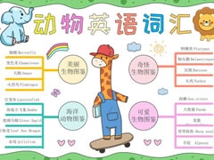 動物英語詞匯手抄報模板